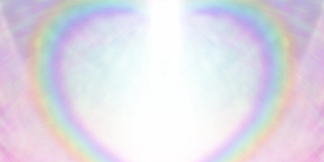 Herz umramt von Regebogen Farben