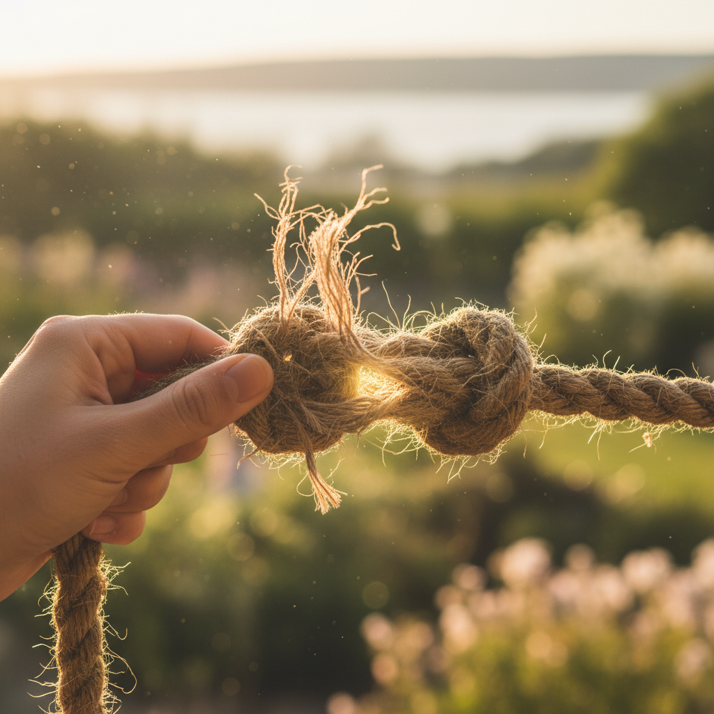 EIne Hand die ein Knoten im Seil löst